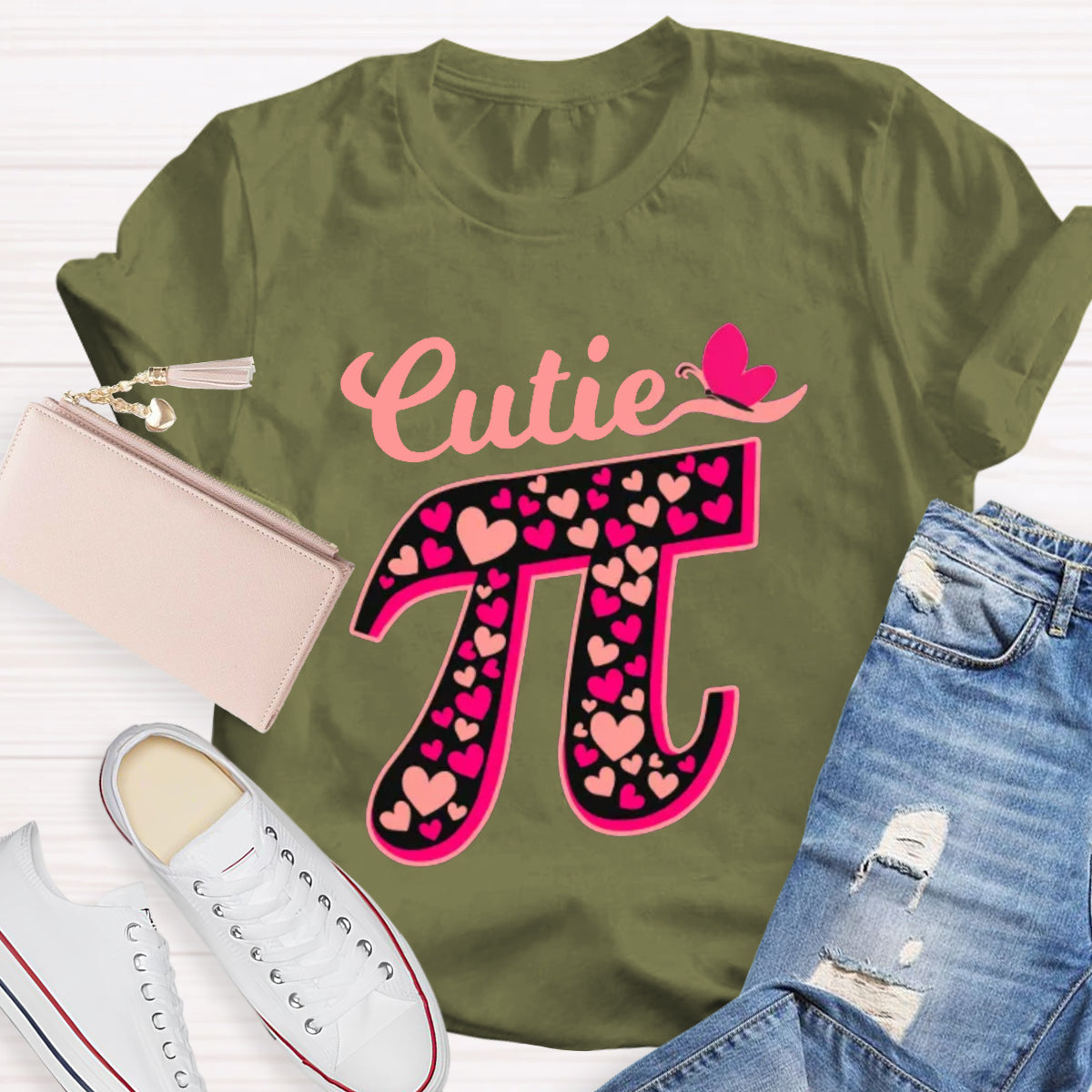 Cutie Pink Pi Math Teacher T-Shirt