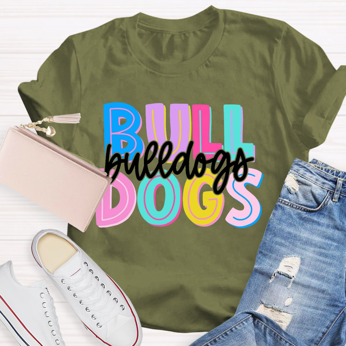 Personalized School Mascot Bulldogs Teacher T-Shirt