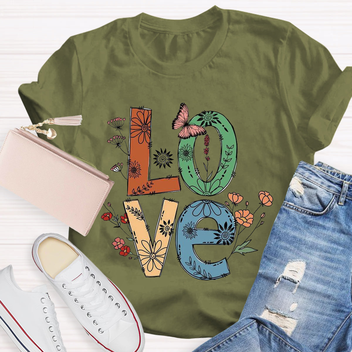 Vintage Floral Love T-Shirt