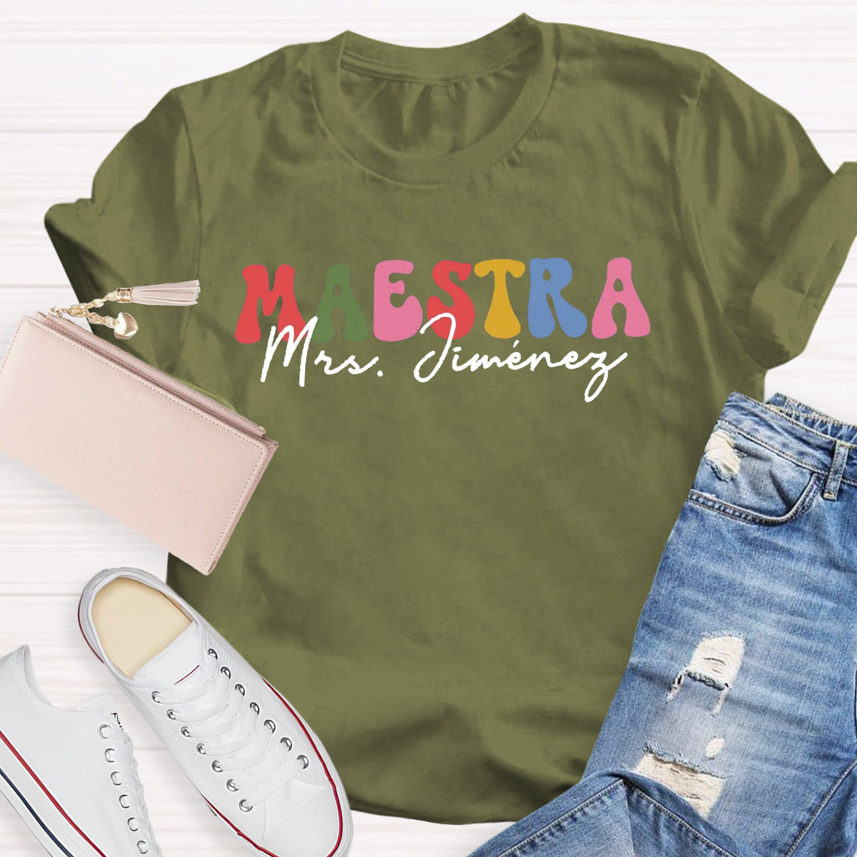 Personalized Name Maestra Spanish Teacher T-Shirt