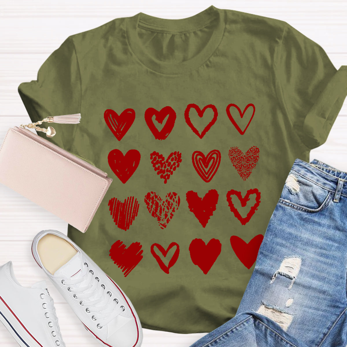 Valentine's Day Cute Heart Teacher T-Shirt