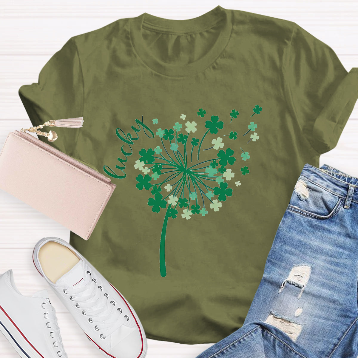 Lucky Dandelion Teacher T-Shirt