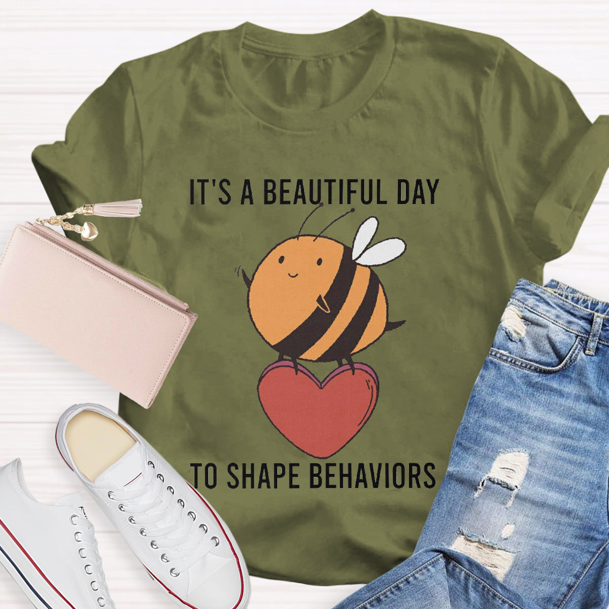 It's A Beautiful Day To Shape Behaviors Bee Lover Special Education T-Shirt