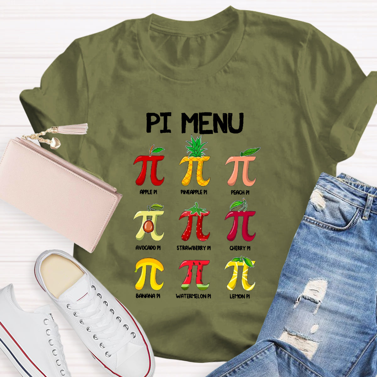 Pi Menu Happy Pi Day Math  Pi Symbol Teacher T-Shirt