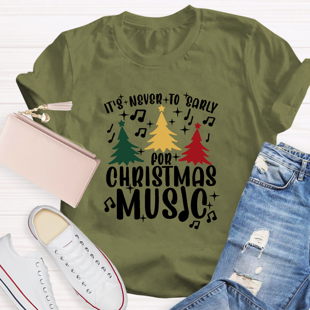 It's Never Too Early for Christmas Music Teacher T-Shirt