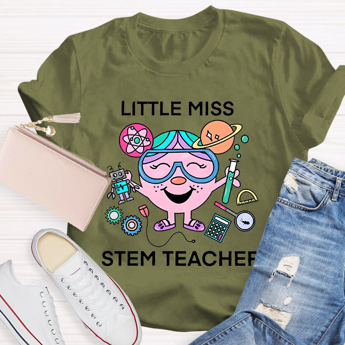 Little Miss Stem Teacher T-Shirt