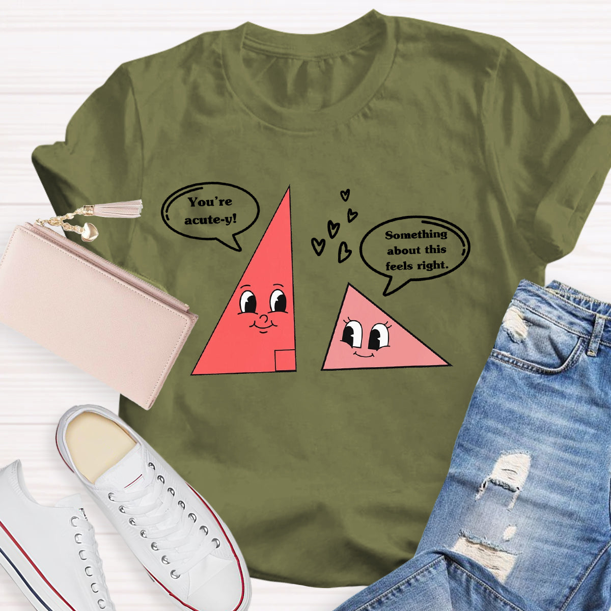 Love Triangle Valentine's Day Math Lover Teacher T-Shirt