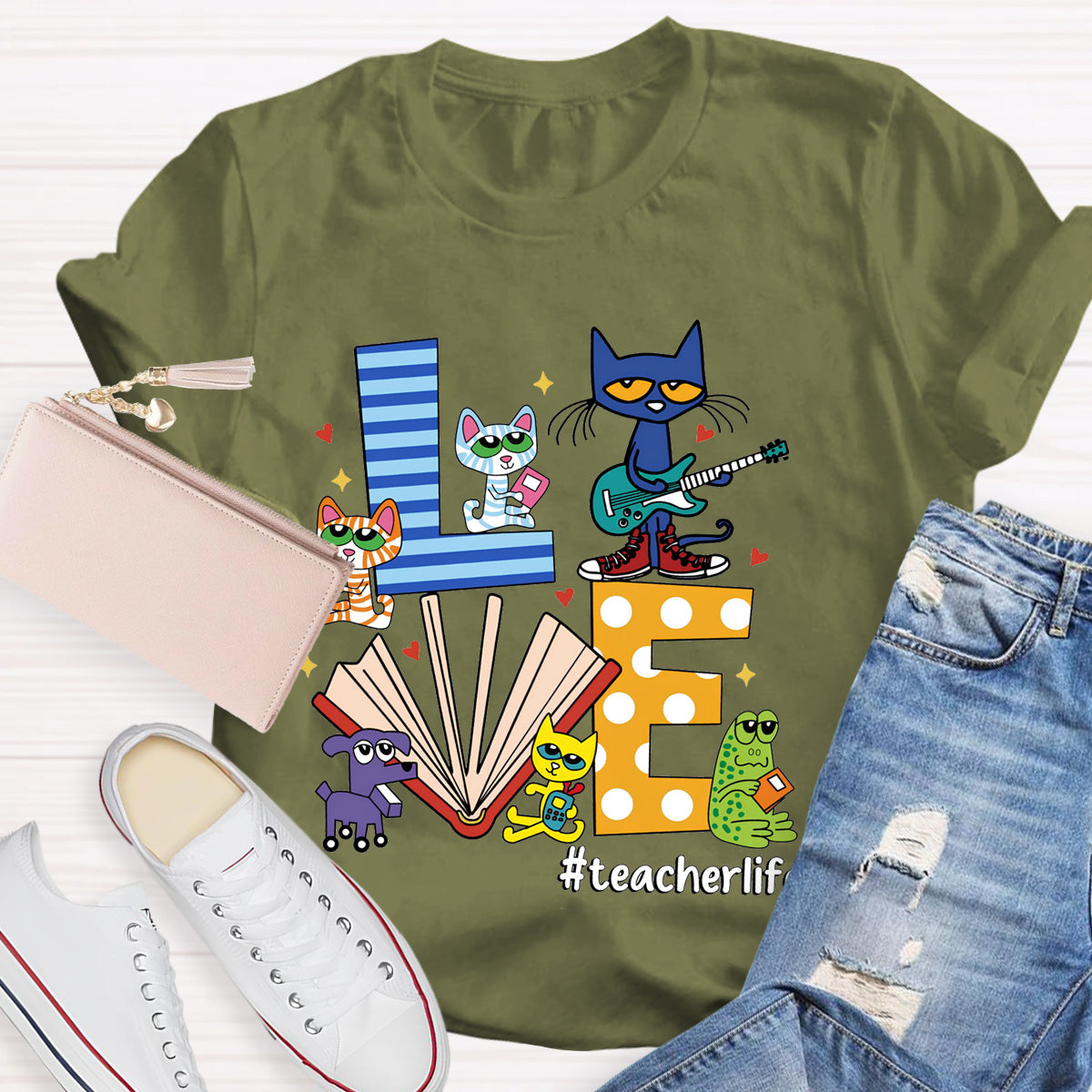 Pete the Cat Love Teacherlife Teacher T-Shirt