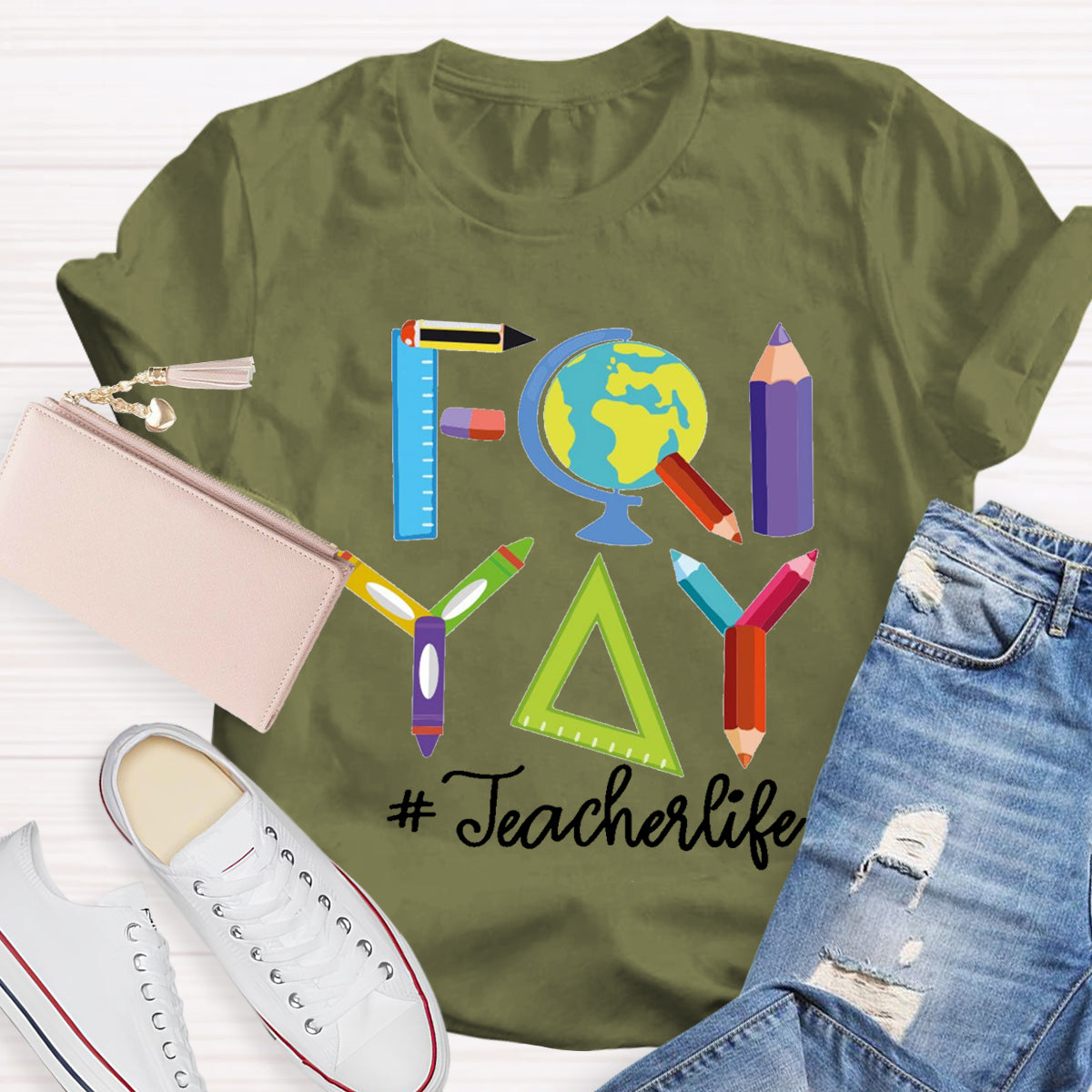 Happy Friyay Friday Weekend Teacherlife T-Shirt