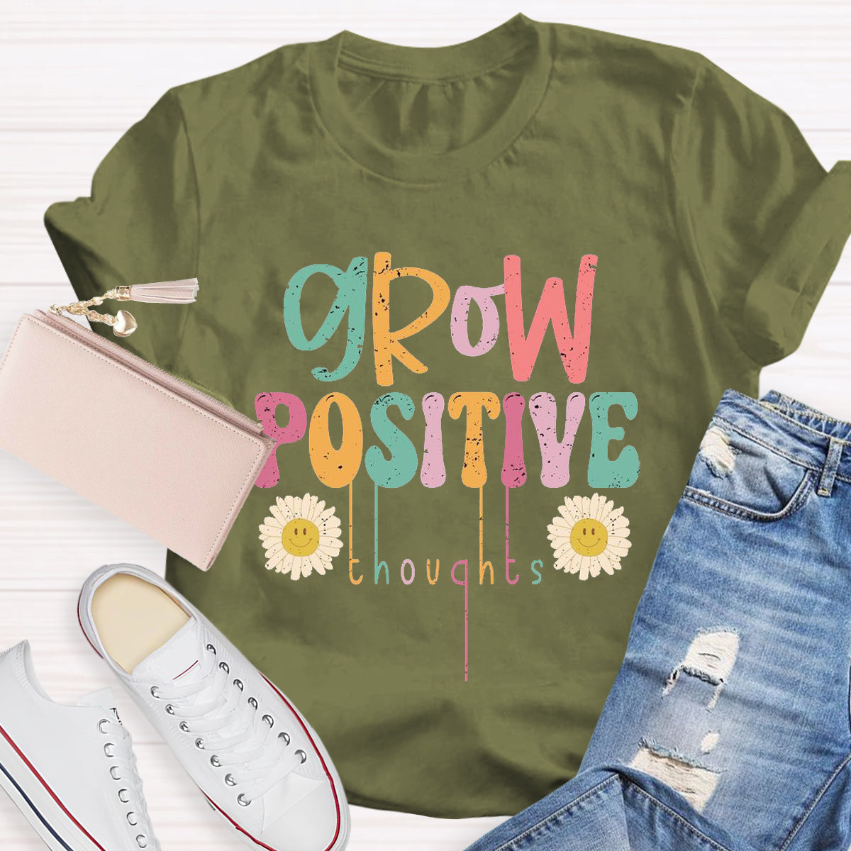 Grow Positive Thoughts Teacher T-Shirt