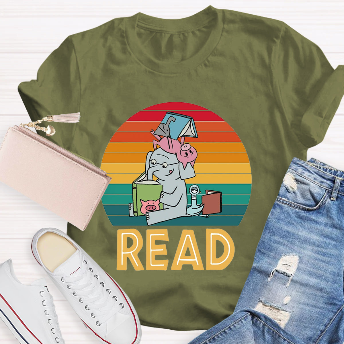 Read Books Elephant Teacher T-Shirt