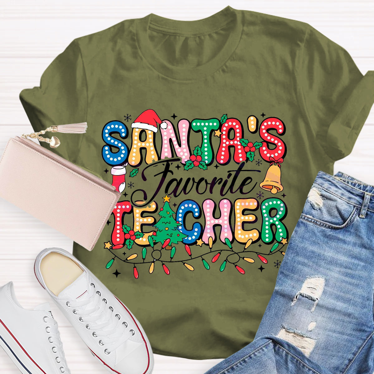 Santas Favorite Teacher T-Shirt