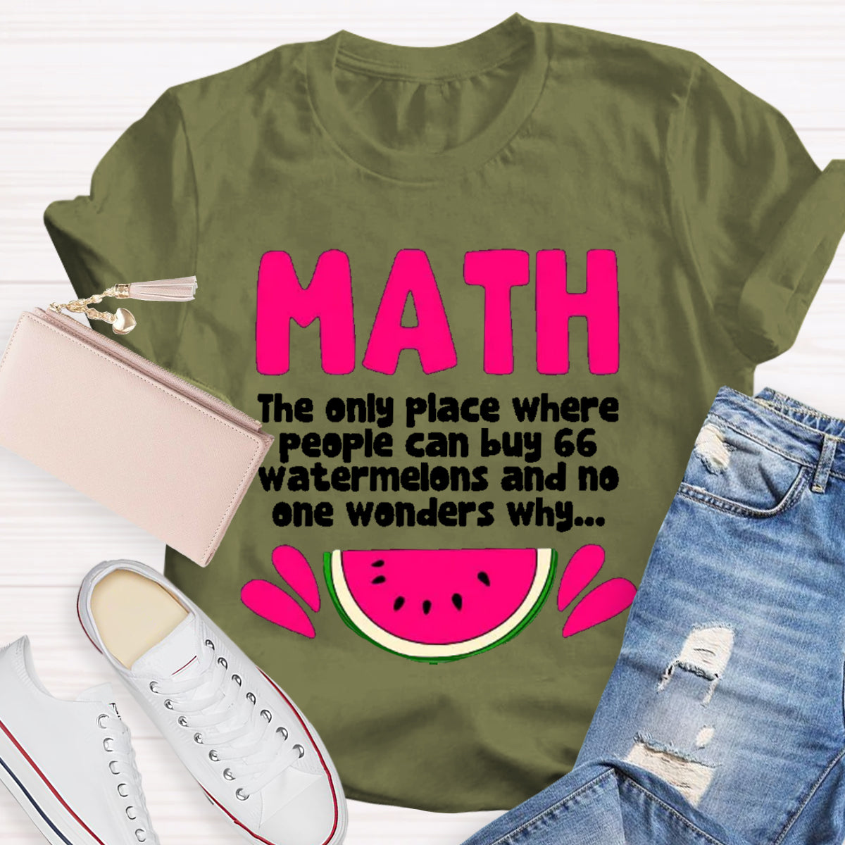 Math And Watermelons Mathematics Calculation Numbers T-Shirt