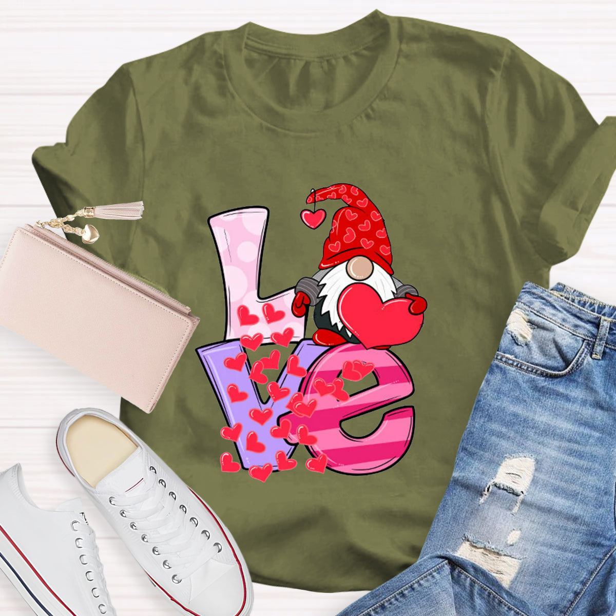 Love Gnome Hearts T-Shirt