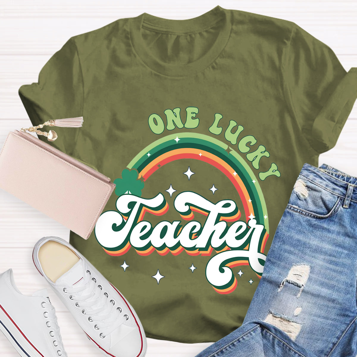 One Lucy Teacher Rainbow T-Shirt