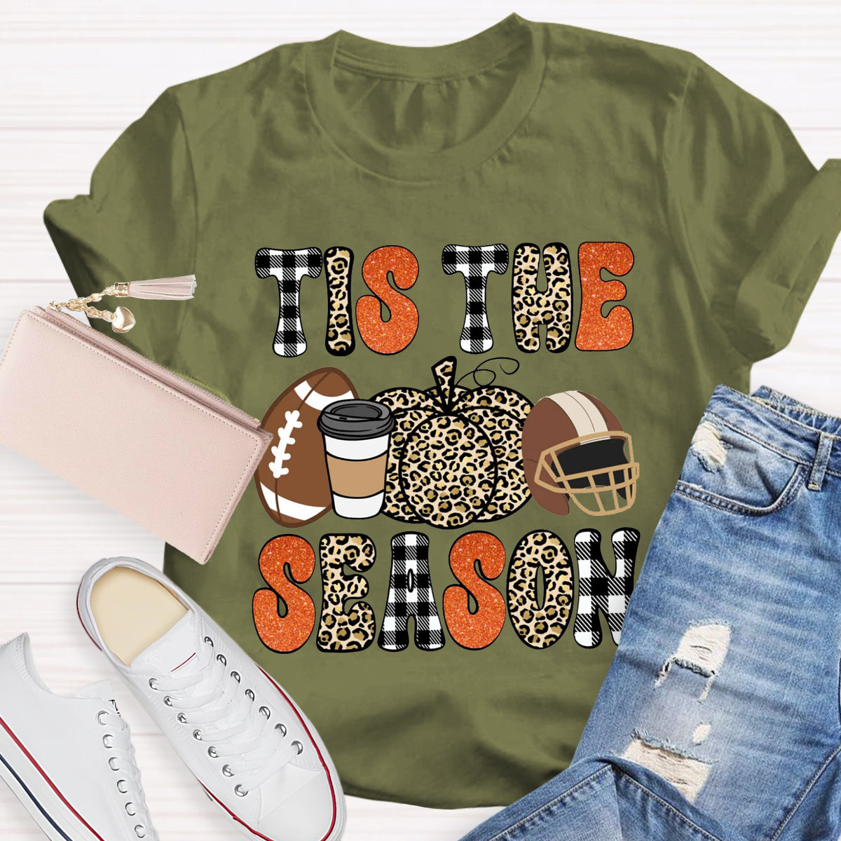 Tis The Season Game Day  Pumpkin Teacher T-Shirt