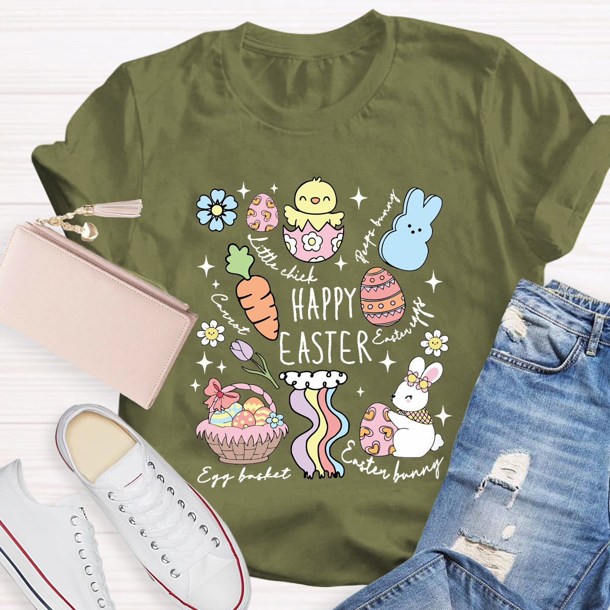 Happy Easter Egg Basket  T-Shirt