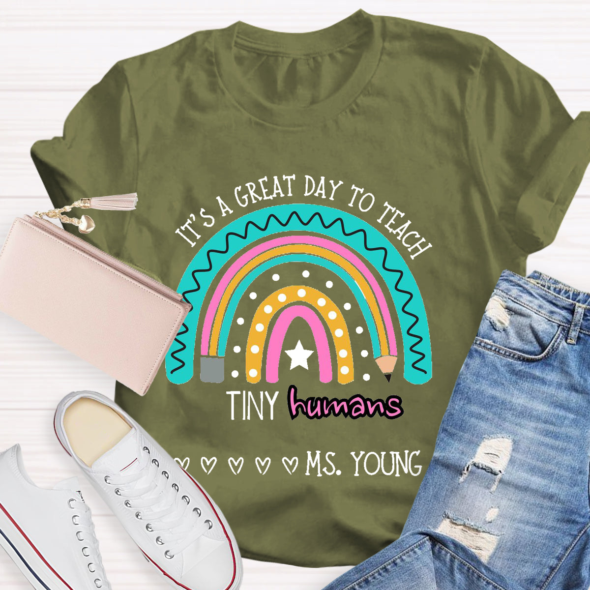 Personalized Name It's A Great Day To Teach Tiny Humans T-Shirt