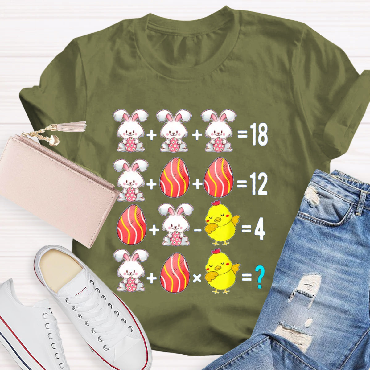 Easter Bunny Egg Math Teacher T-Shirt