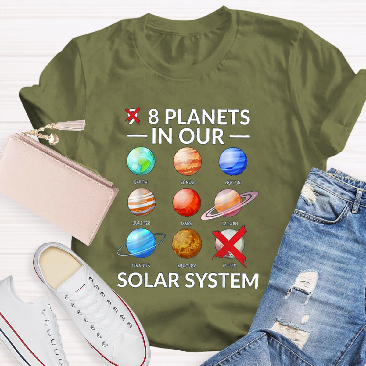 8 Planets In Our Solar System T-Shirt