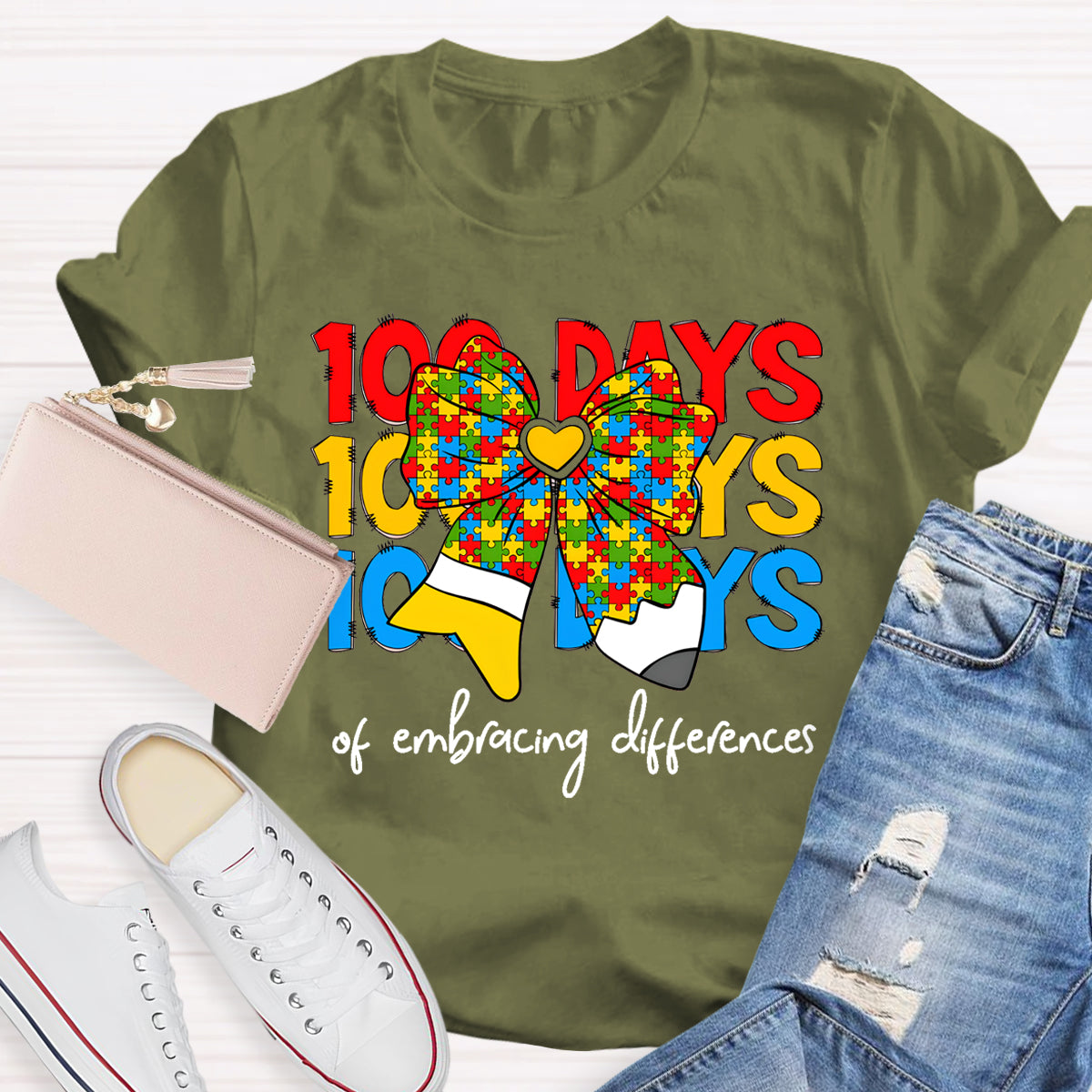 100 Days Of Embracing Difference Teacher T-Shirt