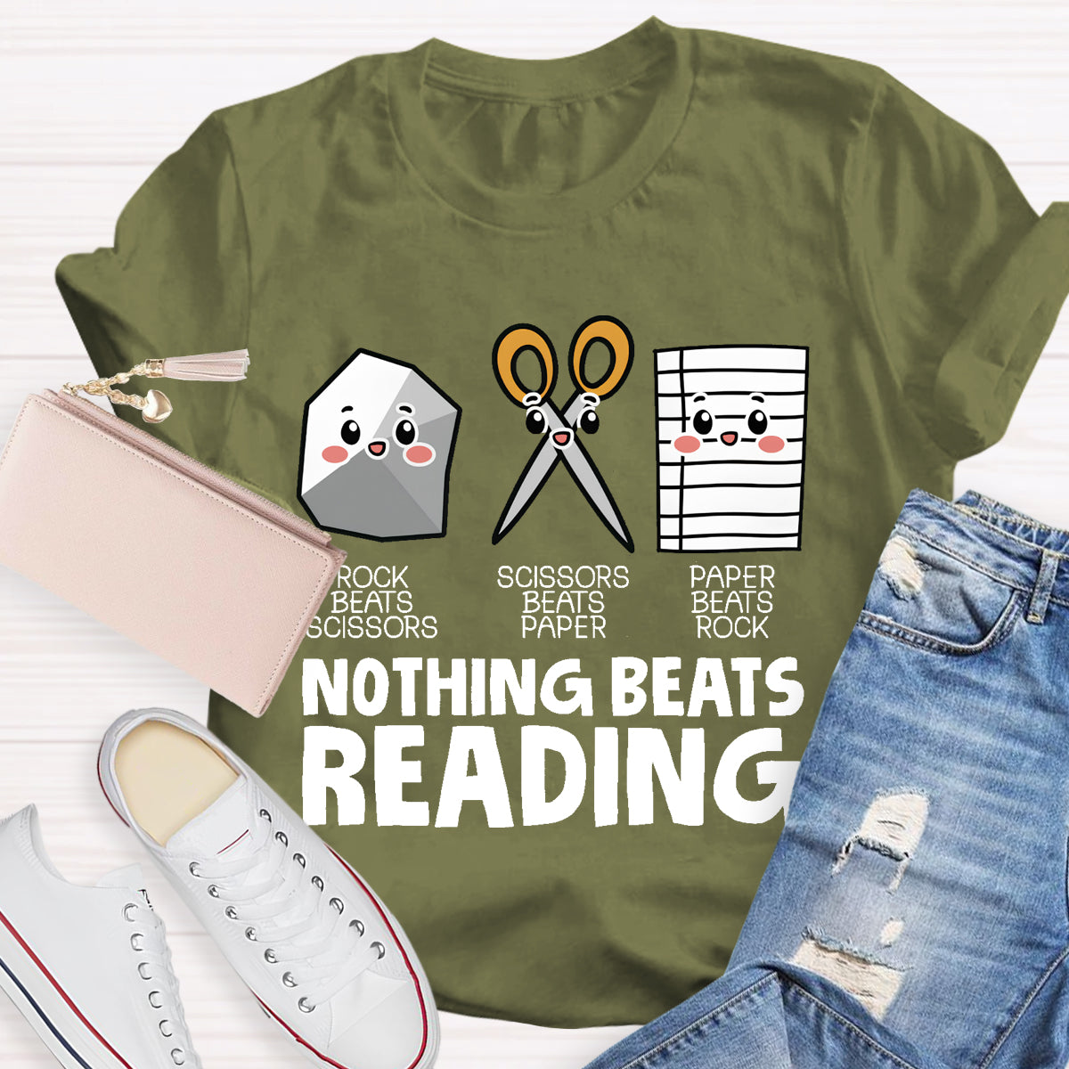 Nothing Beats Reading Teacher T-Shirt