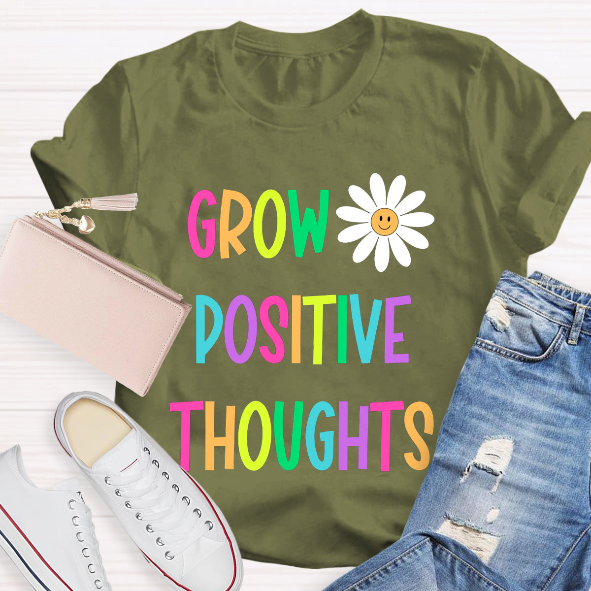 Grow Positive Thoughts Daisy T-Shirt