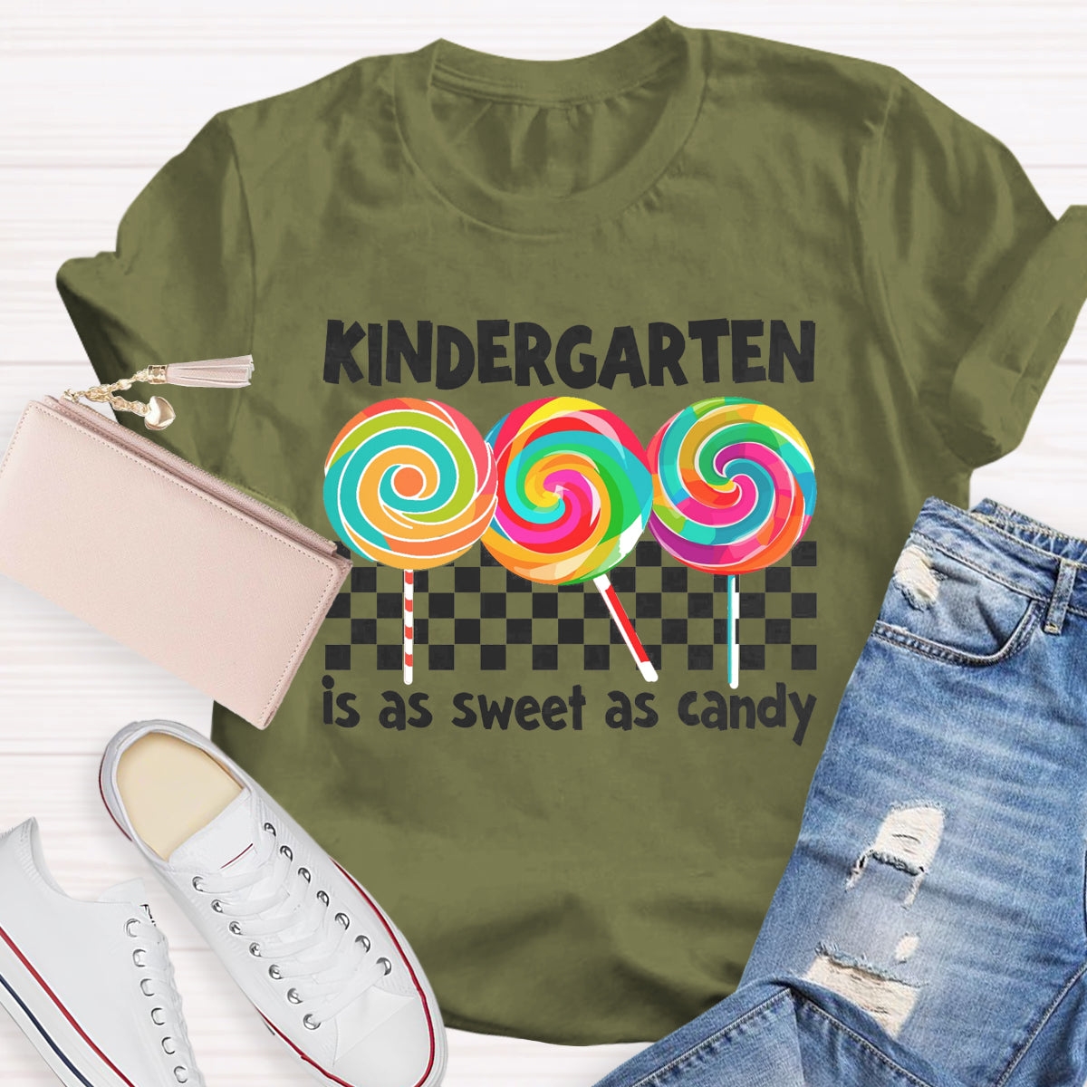 Kindergarten Is As Sweet As Candy Teacher T-Shirt