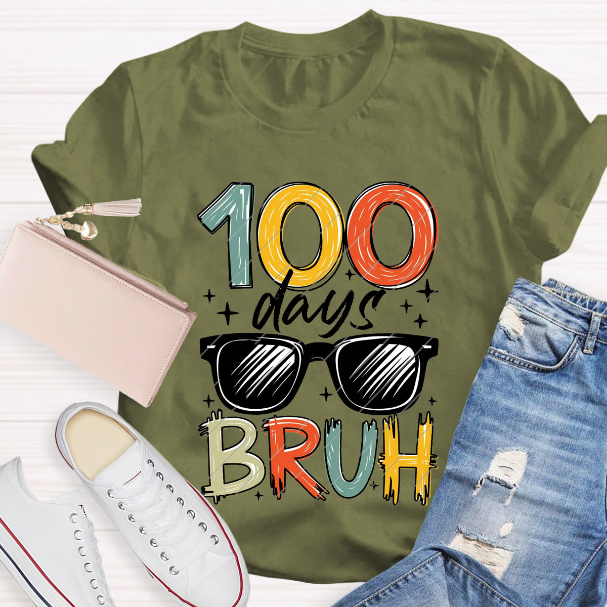 100 Days Bruh Teacher T-Shirt