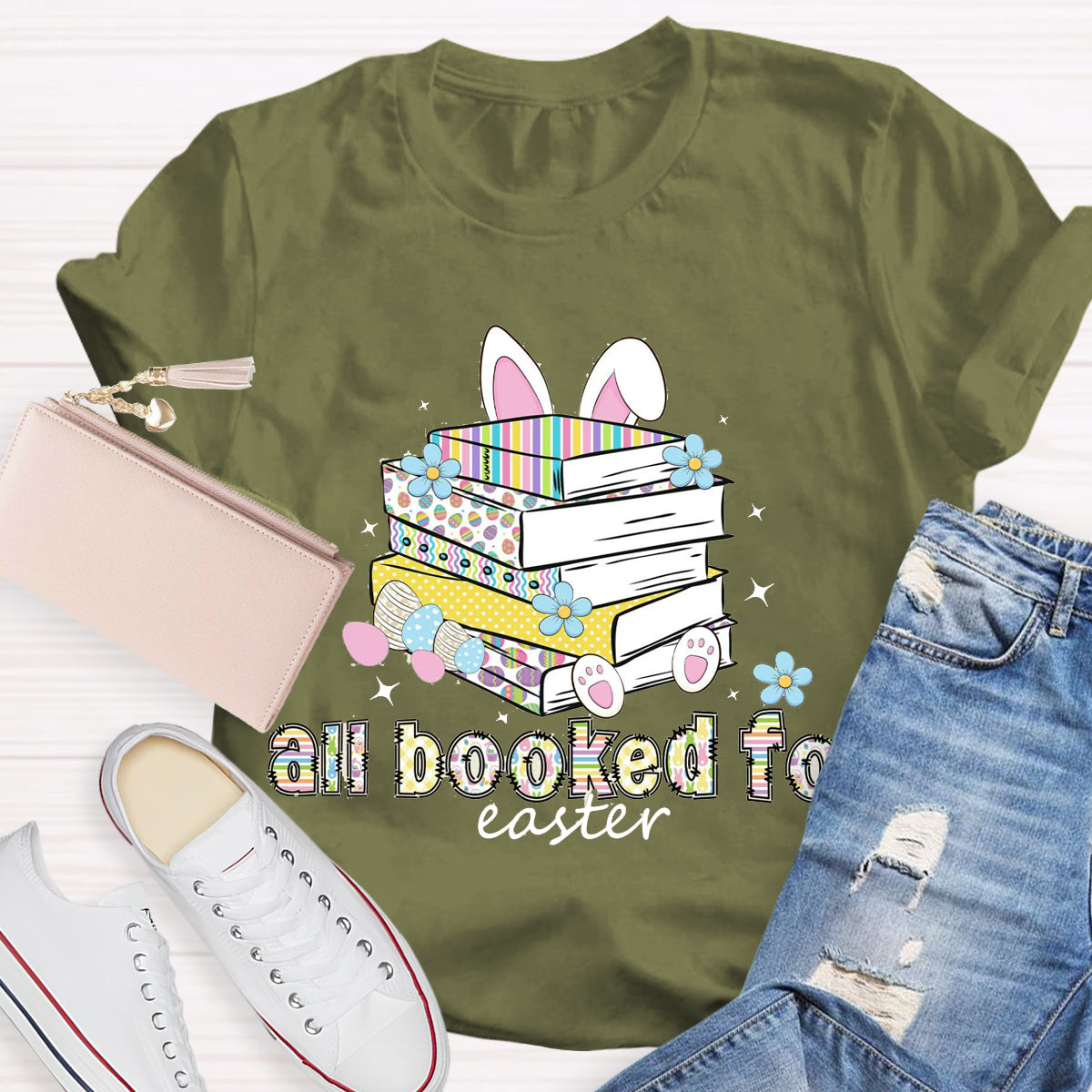 All Booked For Easter Teacher T-Shirt