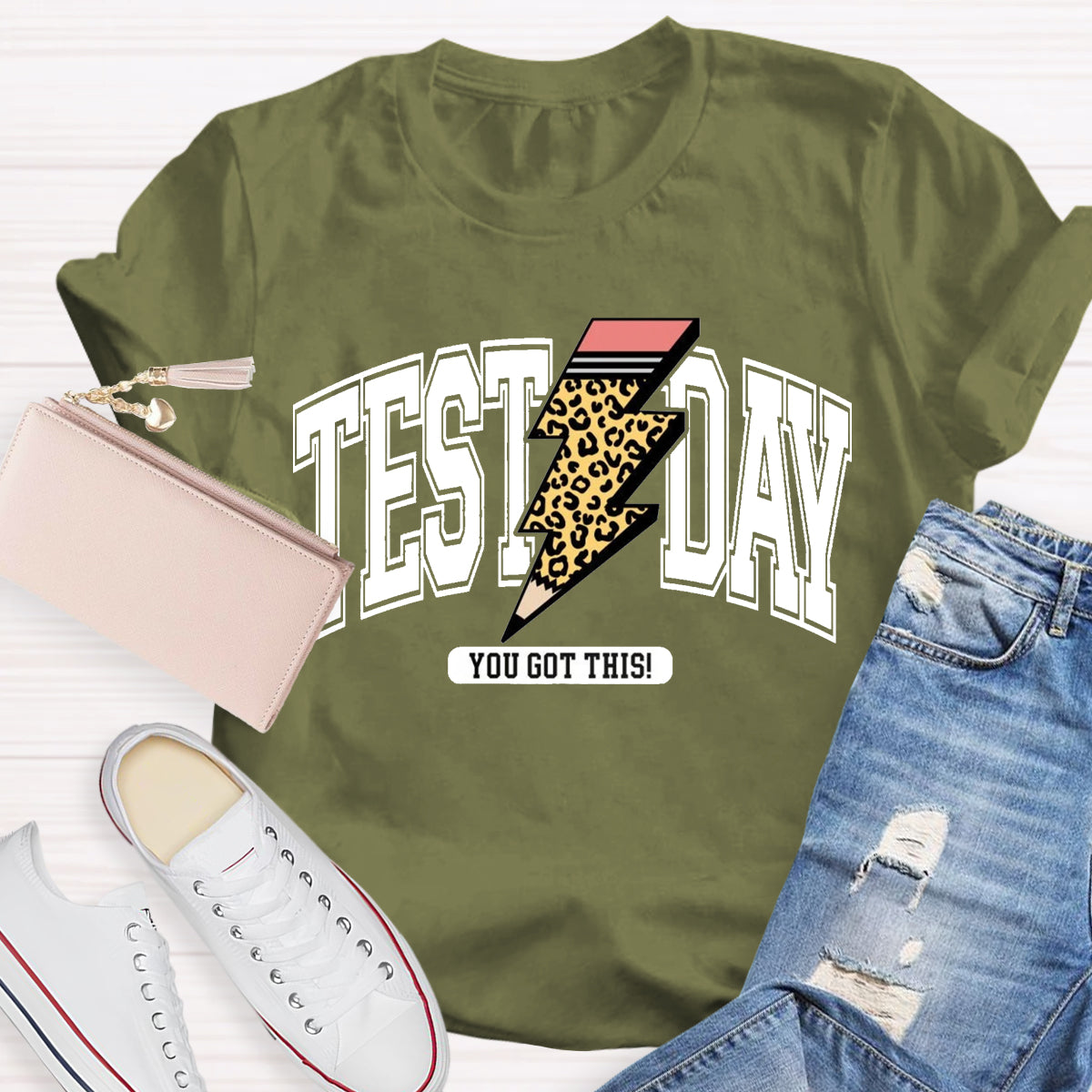 Leopard Lightning Test Day You Got This T-Shirt