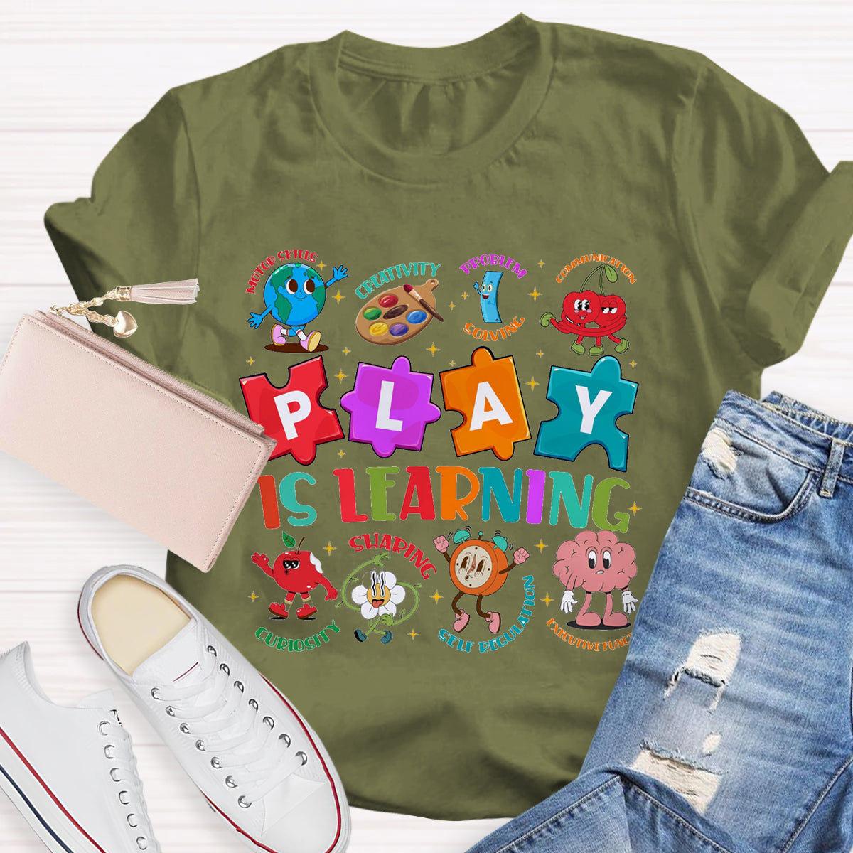 Play Is Learning Sloving Problem Teacher T-Shirt