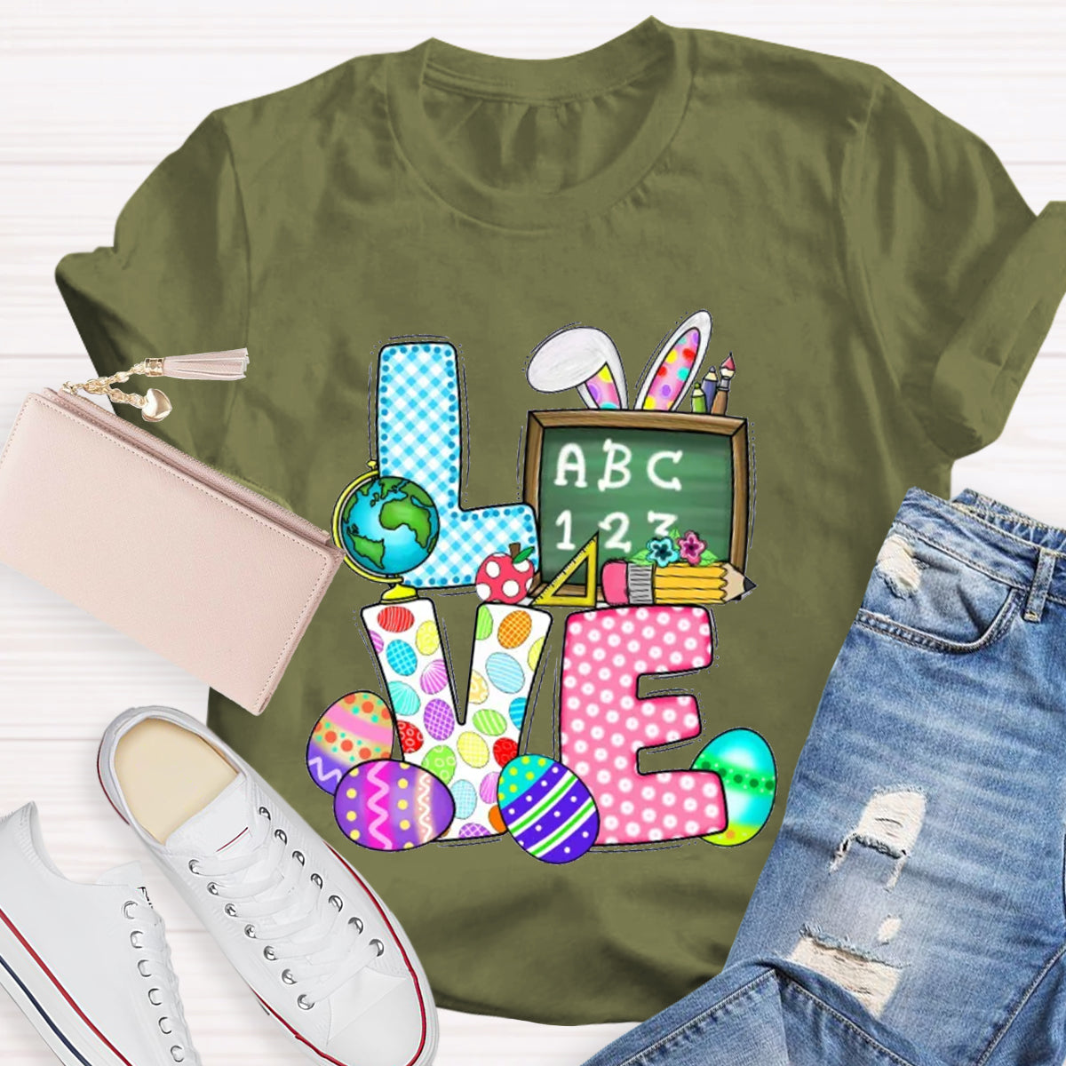 Love Easter Bunny Teacher T-Shirt