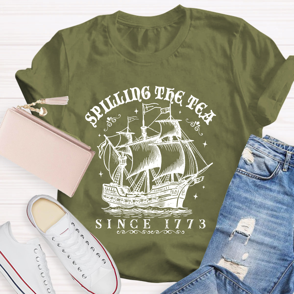 Spilling The Tea Since 1773 History Teacher T-Shirt