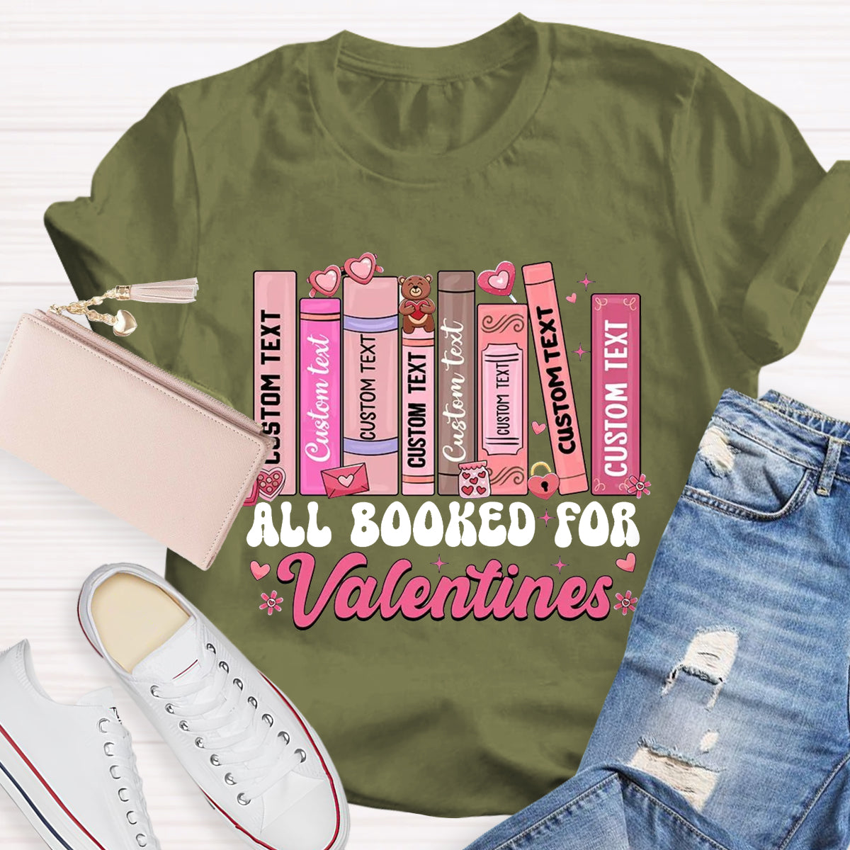 All Booked For Valentines Teacher T-Shirt