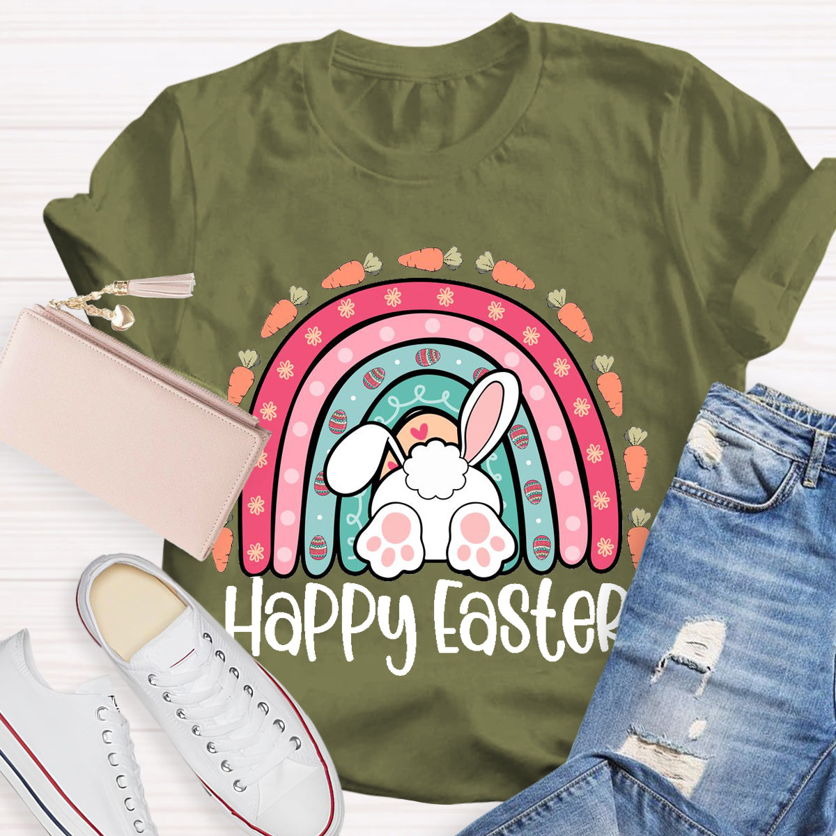 Happy Easter Carrot Rainbow T-Shirt