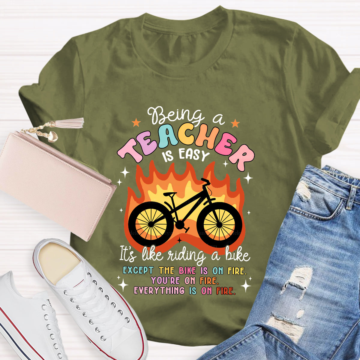 Being A Teacher Is Easy It's Like Riding A Bike T-Shirt