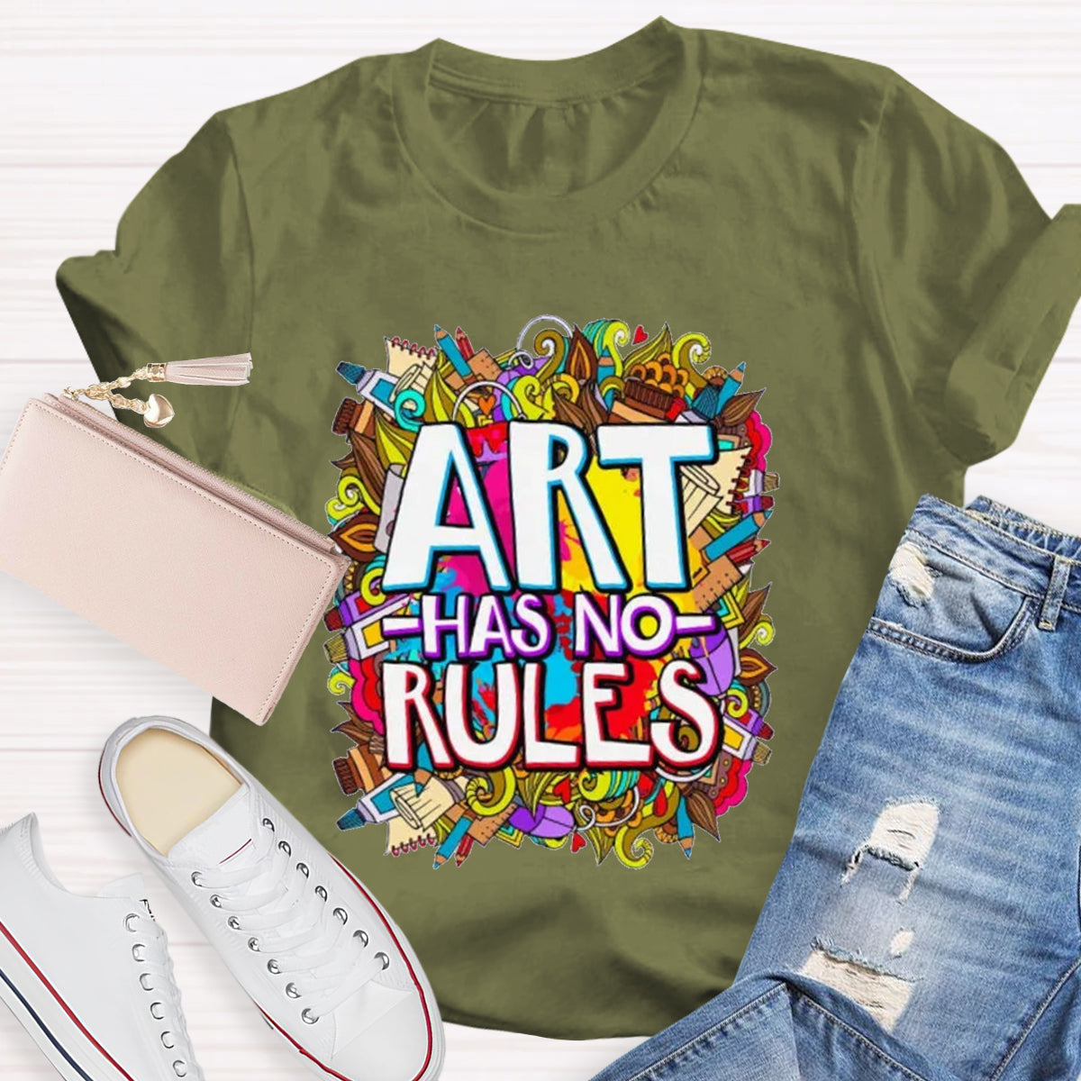 Art Has No Rules Teacher T-Shirt