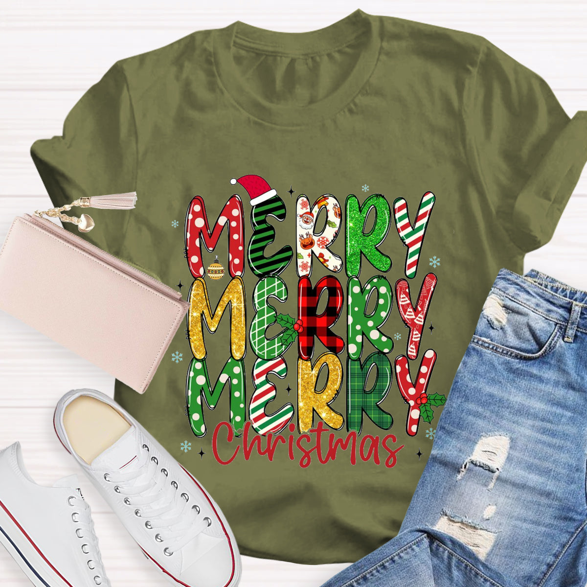 Merry Christmas Doodle T-Shirt