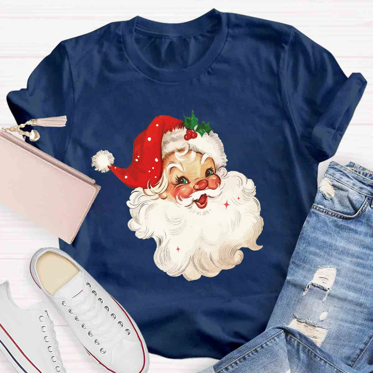 Red Vintage Santa T-Shirt