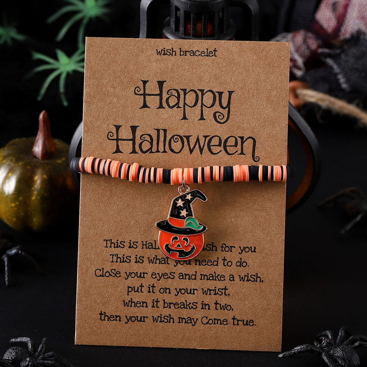 Ghostly Pumpkin Skull Charm Bracelet
