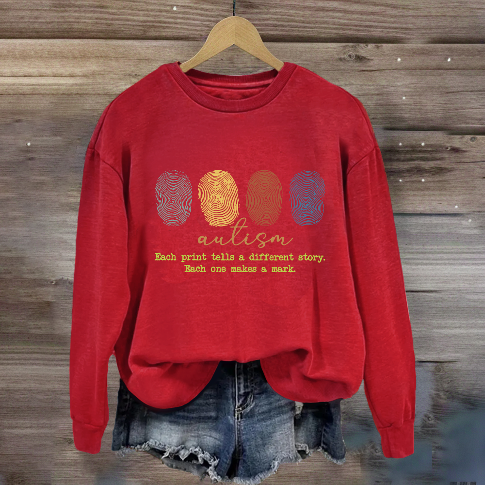 Autism Each Print Tells A Different Story Sweatshirt