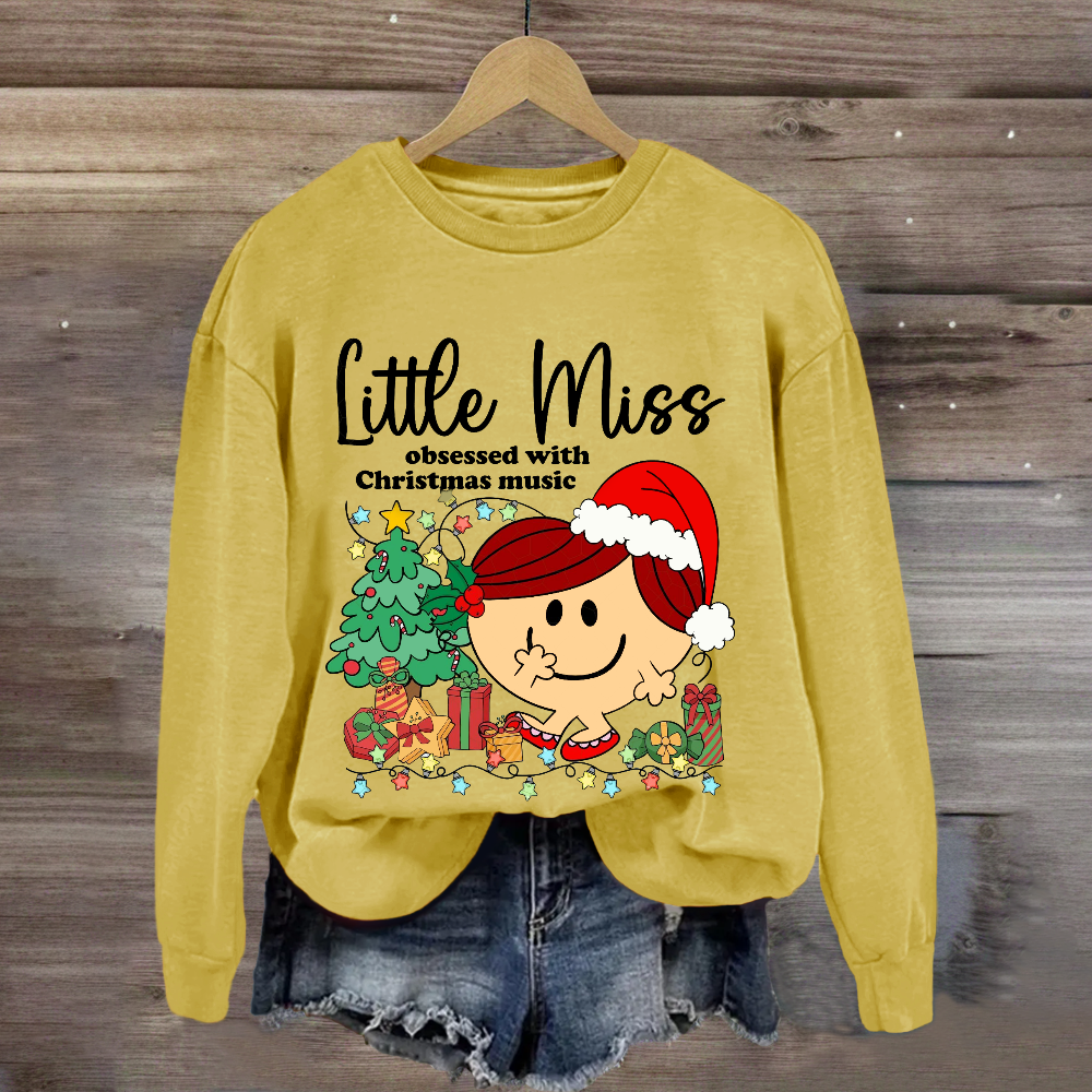 Little Miss Obsessed With Christmas Music Sweatshirt