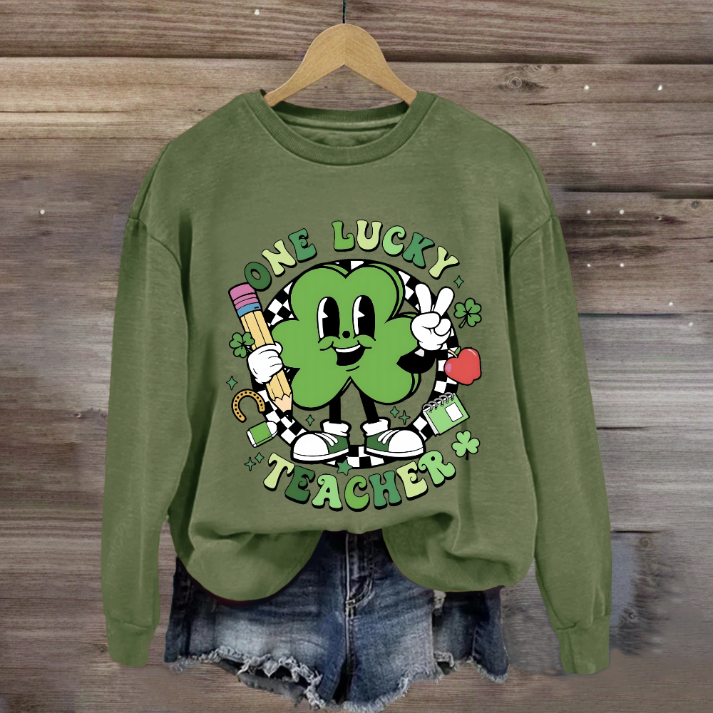 One Lucky Teacher Shamrock Sweatshirt