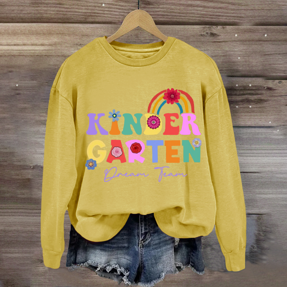 Personalized Grade Dream Team Floral Rainbow Sweatshirt