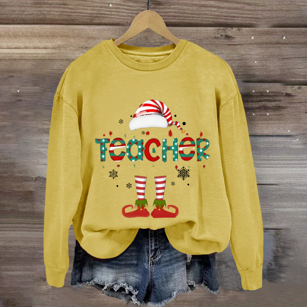 Christmas Teacher Elf Sweatshirt