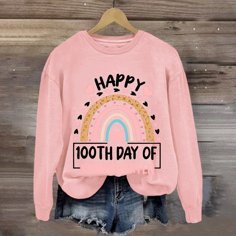 Happy 100th Day of Kindergarten Rainbow Sweatshirt