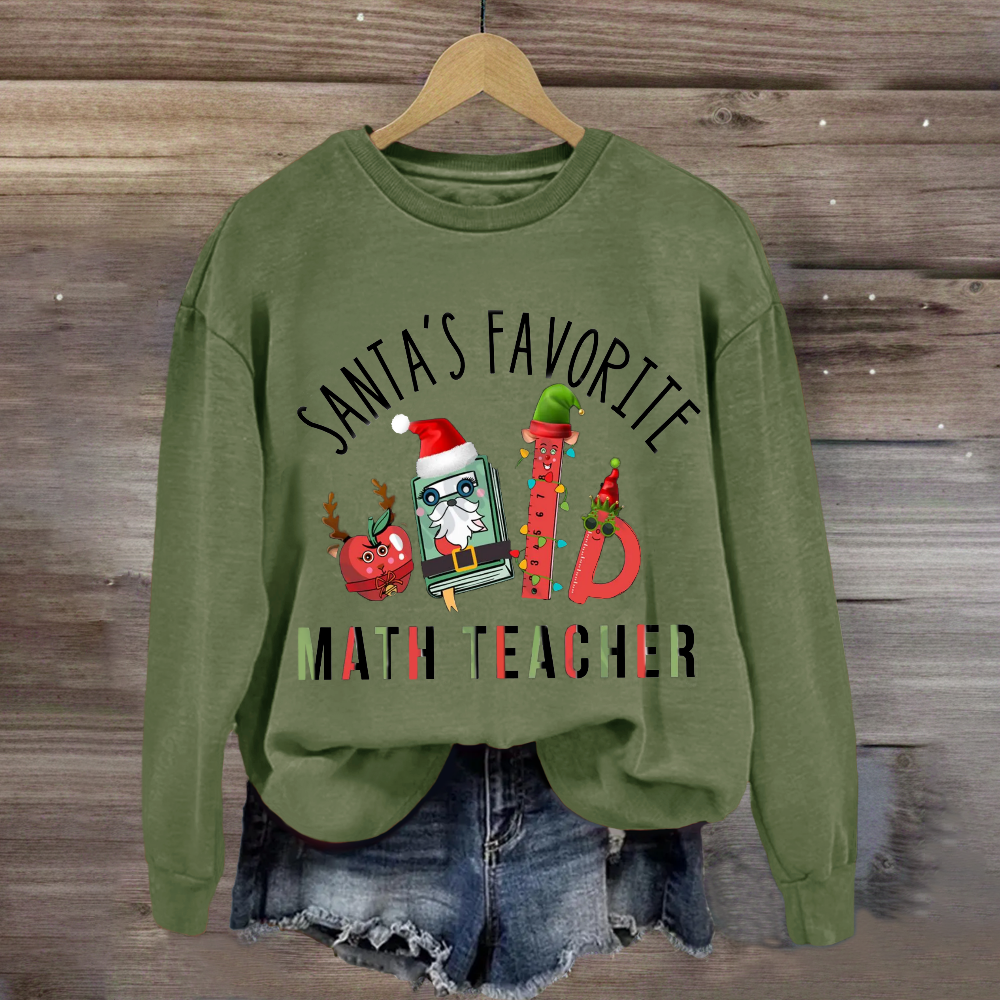 Santa's Favorite Math Teacher Sweatshirt