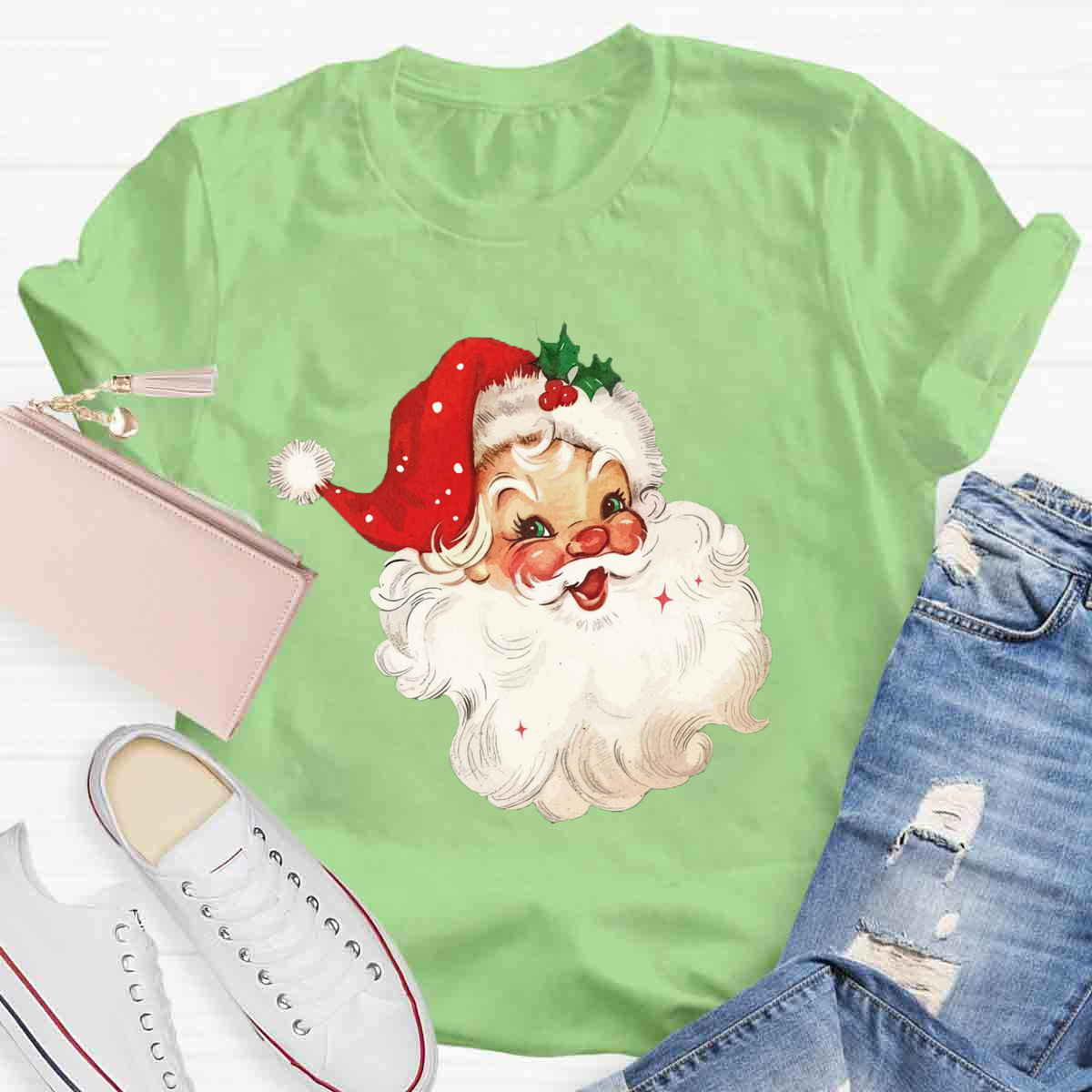 Red Vintage Santa T-Shirt