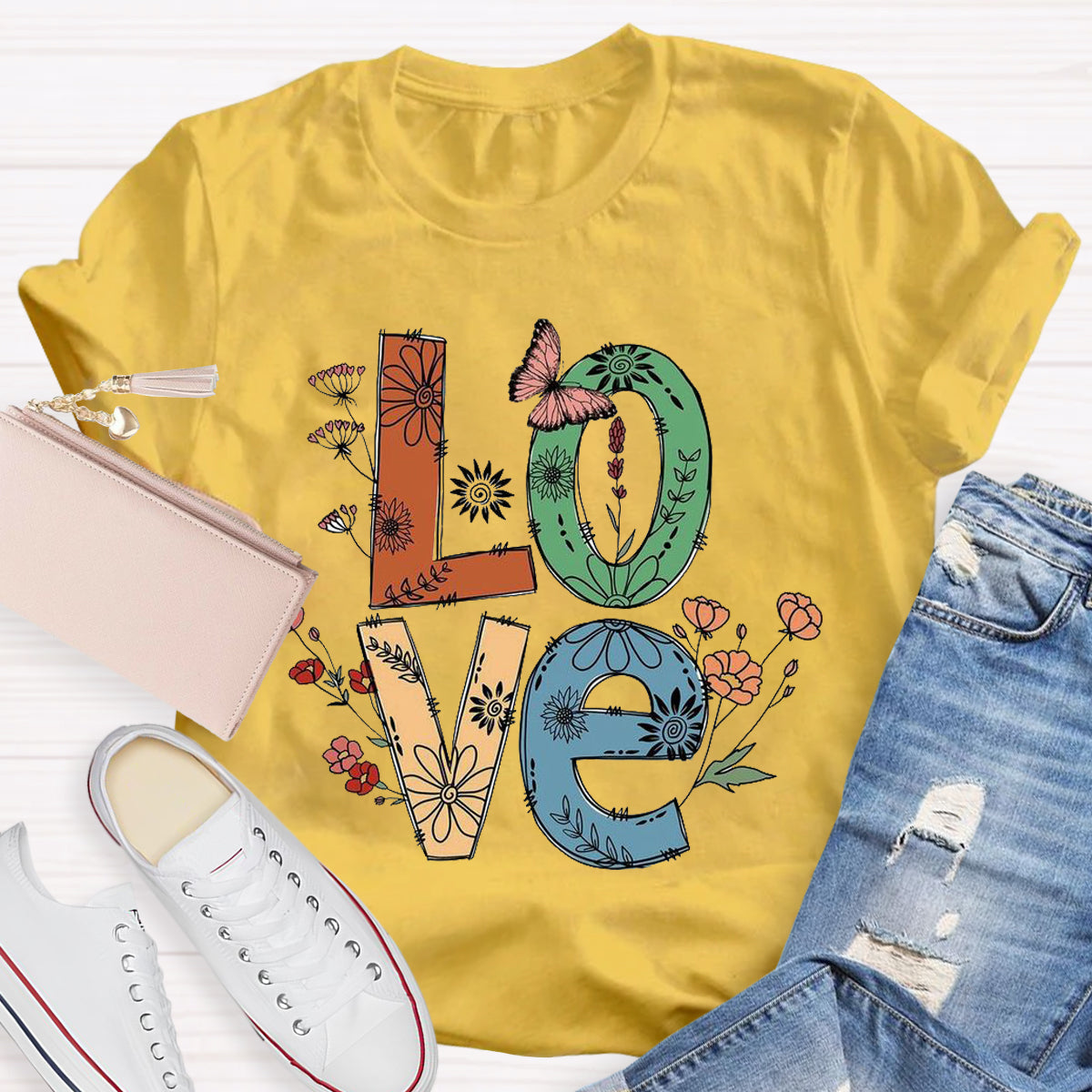 Vintage Floral Love T-Shirt